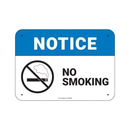 Pig PIG Notice No Smoking Sign 14" x 10" Plastic 14" L x 10" H SGN2023-10X14-PLS